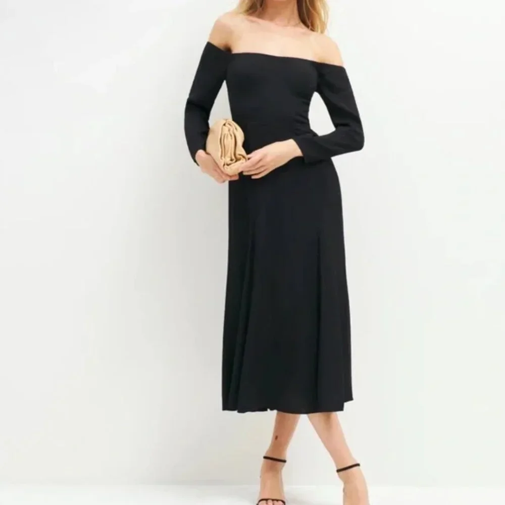 Reformation Ballari Dress in Black - Picture 5 of 6